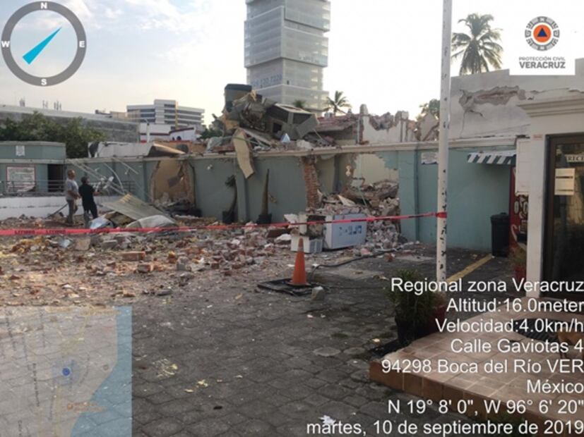 Fuga de gas provoca explosión en restaurante de hotel en Veracruz; hay un lesionado