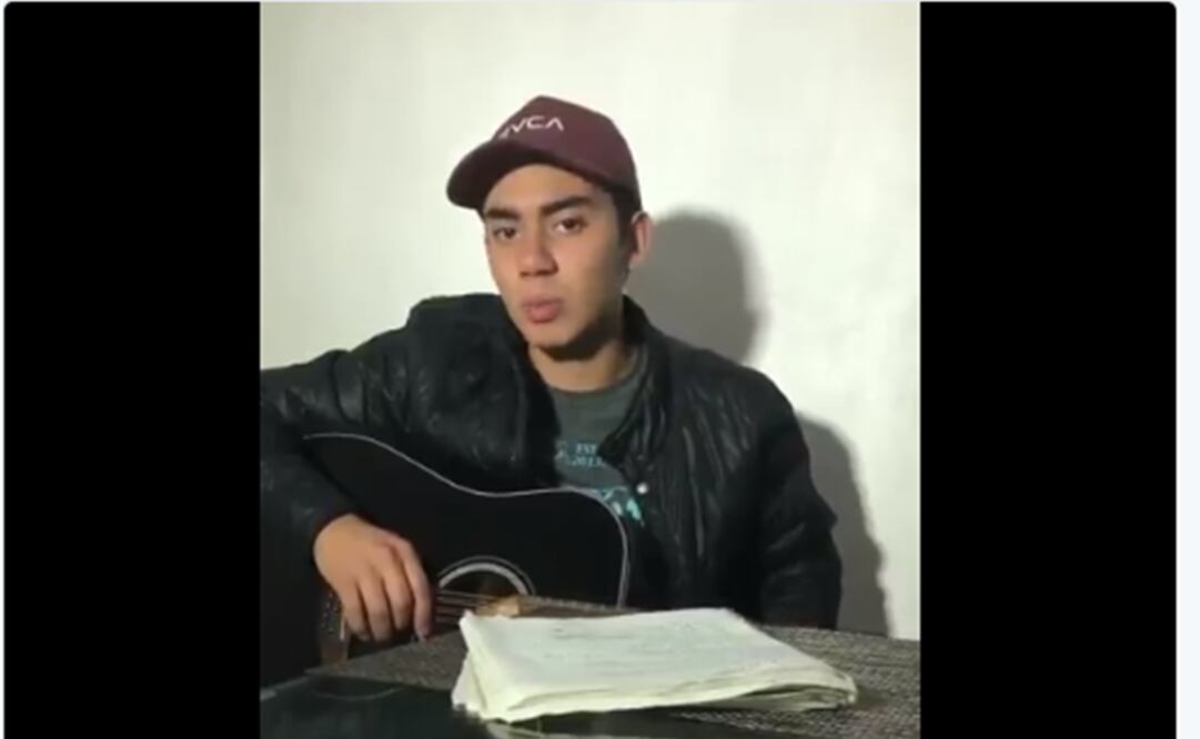 Joven cantante dedica corrido a López Obrador. Foto: Captura de pantalla