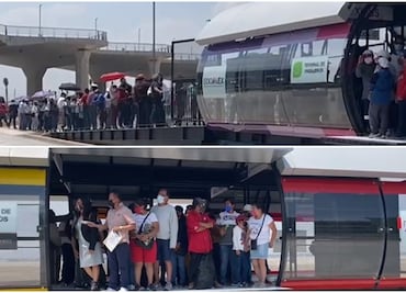 Tras inauguración del AIFA, asistentes abarrotan Mexibús para regresar a sus casas