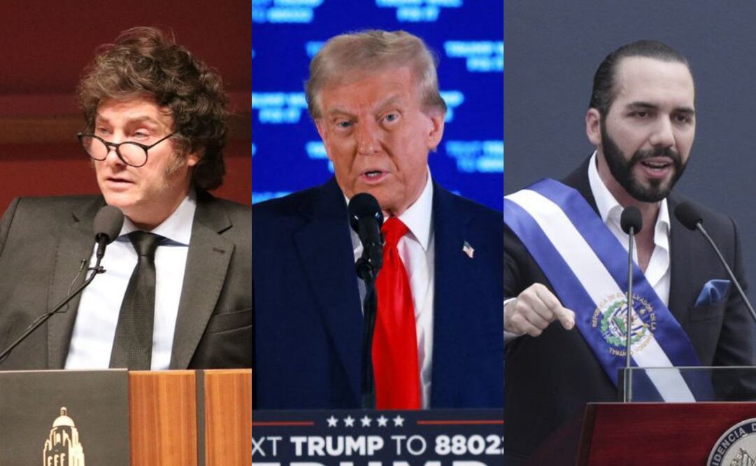 Líderes Donald Trump, Javier Milei y Nayib Bukele están redefiniendo el panorama político de sus países con un enfoque populista y que desafía las normas. Fotos: Archivo