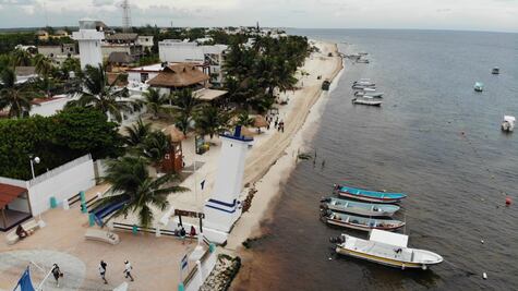 Retiran de Puerto Morelos hasta 95 mil metros cúbicos de sargazo