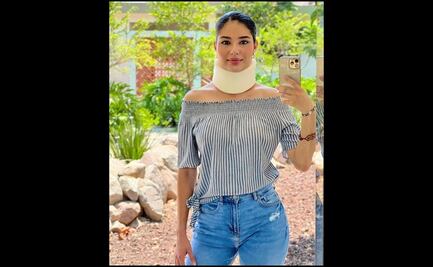 Geraldine Ponce reaparece con collarín tras accidente