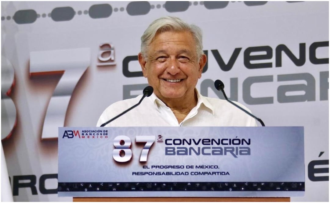 El presidente Andrés Manuel López Obrador clausuró la 87 Convención Bancaria en Acapulco. Foto: Especial