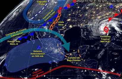 Este jueves habrá chubascos en zonas del norte, sur y península de Yucatán por Frente Frío 8 