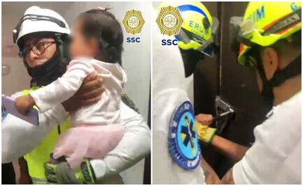 Policías rescatan a niña que se quedó encerrada en un baño en Tlatelolco