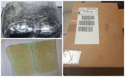 Detectan marihuana en paquete de cerámica en el AICM