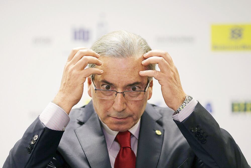 Eduardo Cunha, presidente de la Cámara de Diputados y miembro del Partido del Movimiento Democrático Brasileño, durante un seminario, en Brasilia (UESLEI MARCELINO. REUTERS)