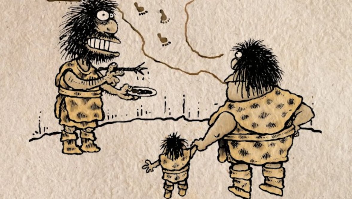 Caricatura de la portada de México antes de ser México, donde la historia prehispánica se narra con humor y rigor; obra del ilustrador y divulgador Patricio Monero. Crédito: Grijalvo