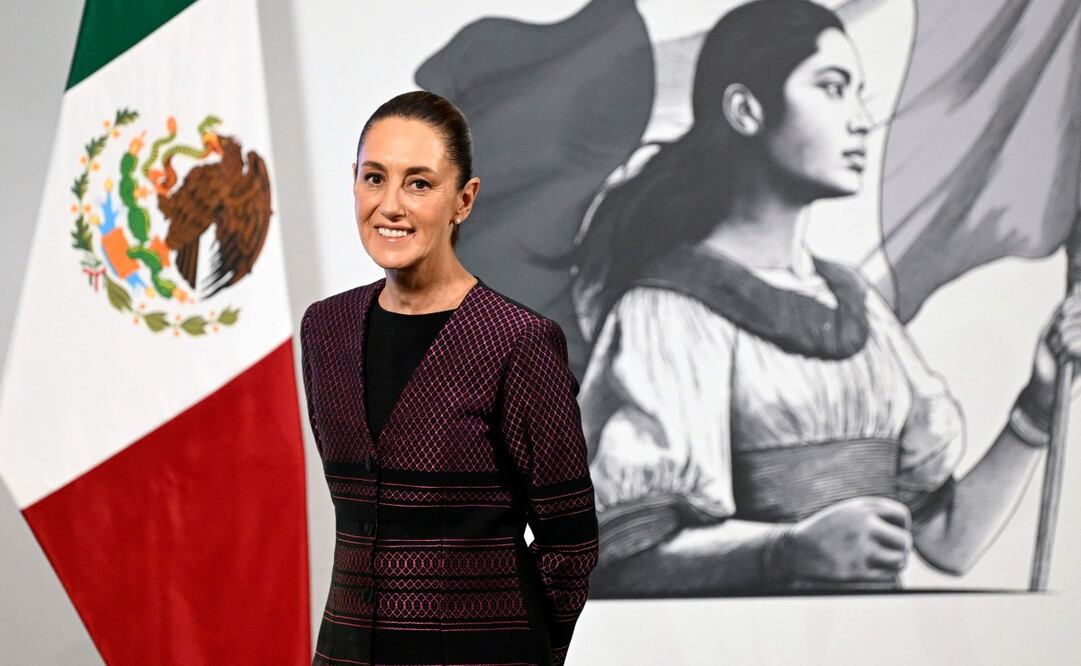 Claudia Sheinbaum en su conferencia matutina en Palacio Nacional el 11 de junio de 2025. Foto: AFP