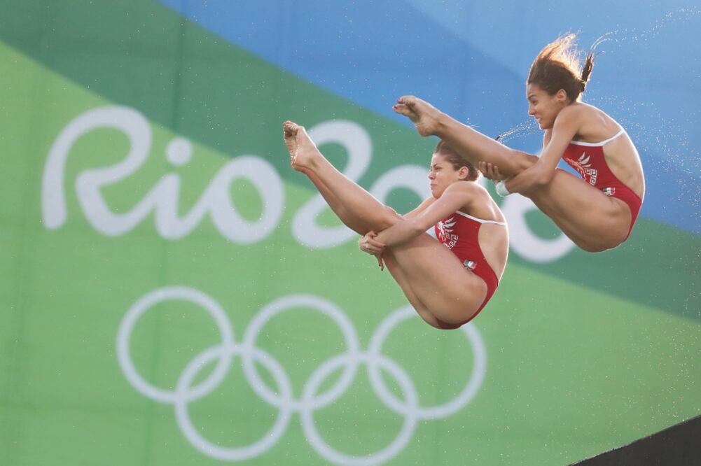 La pareja de saltarinas mexicanas no tuvo la armonía y coordinación como en los Juegos de Londres 2012 (IVAN STEPHENS. EL UNIVERSAL)