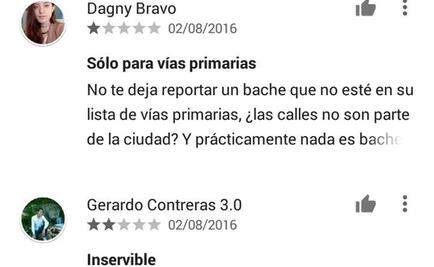 Se quejan usuarios de app para reportar baches