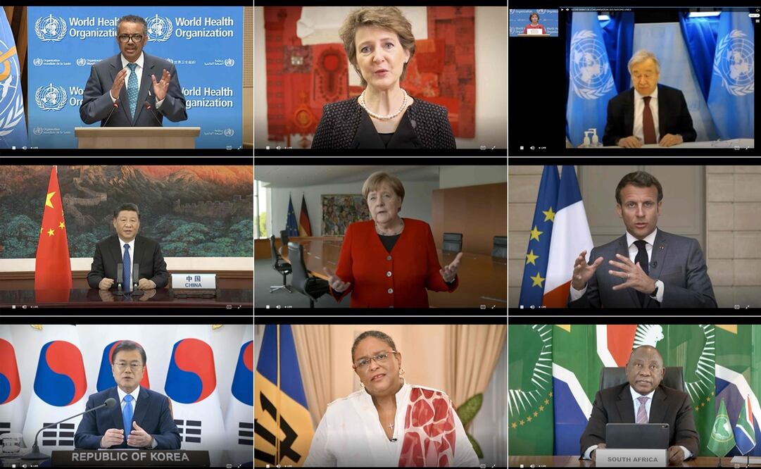Reunión de los miembros de la OMS por el Covid-19 (Foto: AFP)