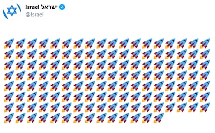 Con emojis, Israel busca dar una perspectiva del número de misiles disparados por Hamas