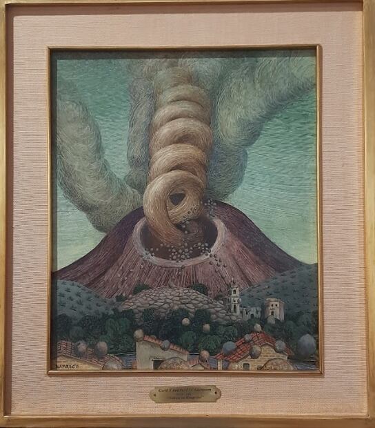 Volcán en erupción” (1939), de Cecil Crawford O’Gorman. Foto: Frida Juárez Bautista. EL UNIVERSAL