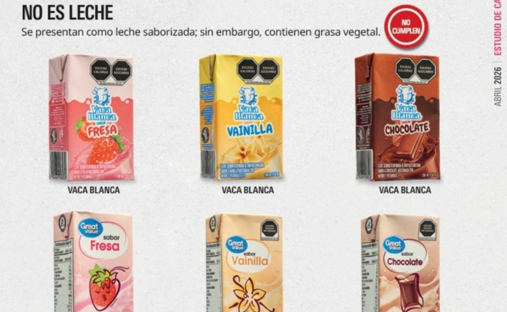 Algunas marcas etiquetan como leche a sus productos, pero no lo son. Foto: Profeco