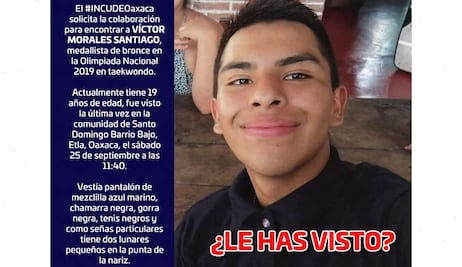 Reportan en Oaxaca la desaparición de Víctor Morales Santiago, medallista nacional de taekwondo
