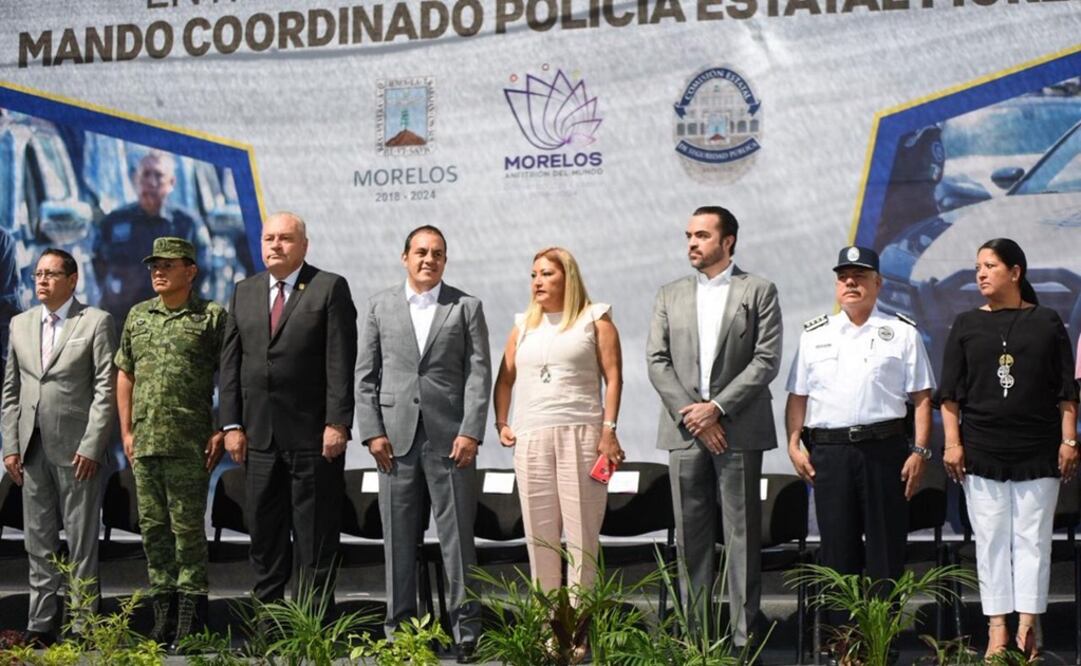 El gobernador, Cuauhtémoc Blanco, presente en la firma y entrega del Convenio del Mando Coordinado "Policía Estatal Morelos" (Tomada de Twitter @cuauhtemocb10)