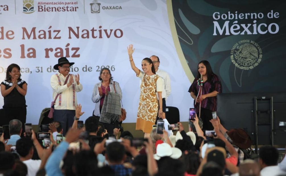 Programa "El maíz es la raíz" en Oaxaca, encabezado por la presidenta de México, Claudia Sheinbaum. Foto: Edwin Hernández / EL UNIVERSAL
