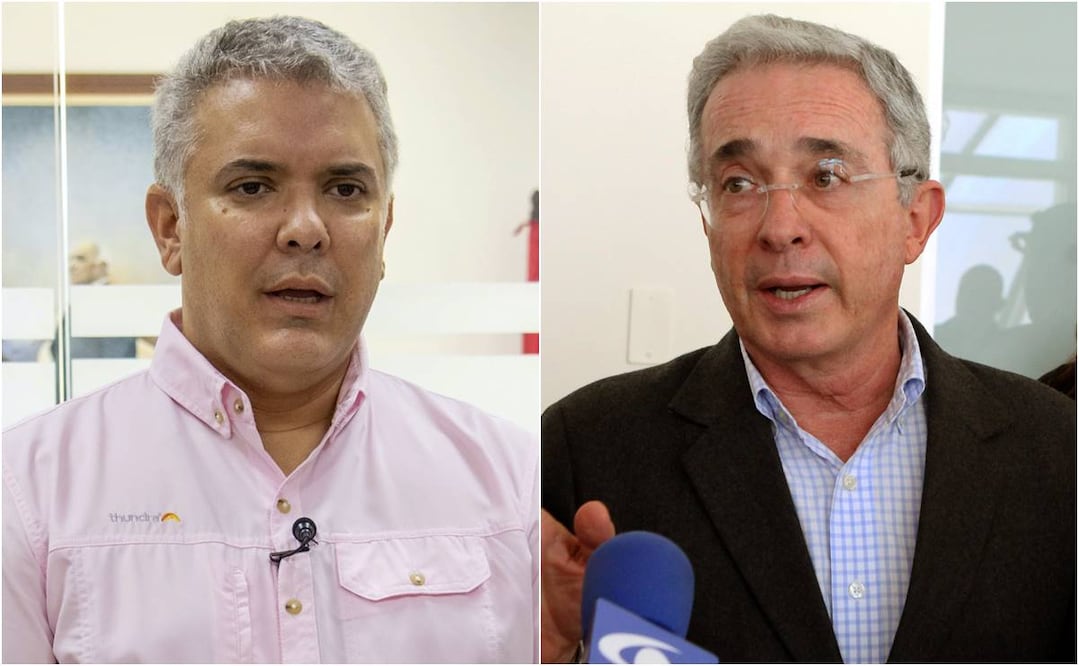 Iván Duque y Álvaro Uribe. Foto: AFP y EFE