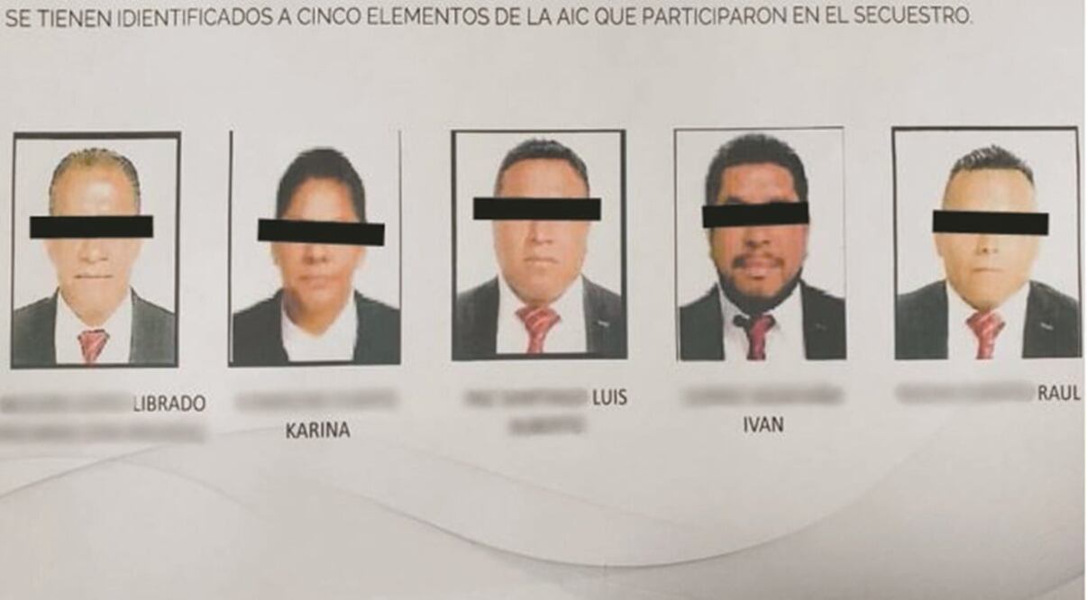 Ricardo “S”, Karina “C”, Luis Alberto “N”, Iván “G” y Raúl “R” fueron los integrantes de la Agencia de Investigación Criminal, quienes están relacionados con un secuestro. ESPECIAL