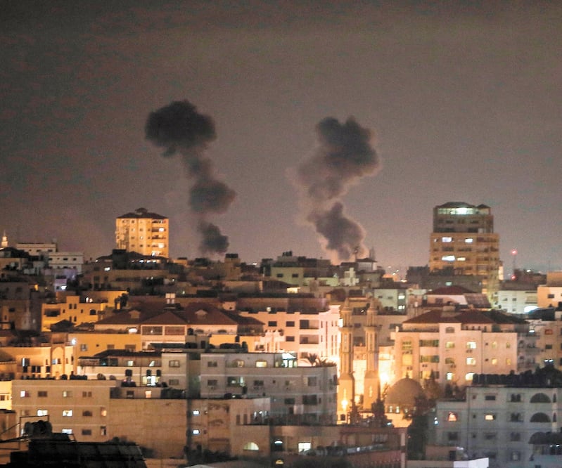 Inestabilidad. Gaza fue blanco de ataques entre el domingo y ayer, en un intercambio de proyectiles entre Israel y la Yihad Islámica. MOHAMMED ABED. AFP