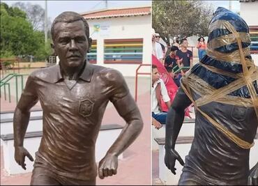 Buscan retirar una estatua de Dani Alves en el pueblo donde nació