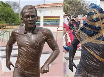 Estatua de Dani Alves es retirada de su ciudad natal