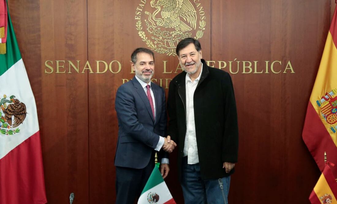 Noroña se reúne con Juan Duarte Cuadrado, embajador de España en México. Foto: Especial