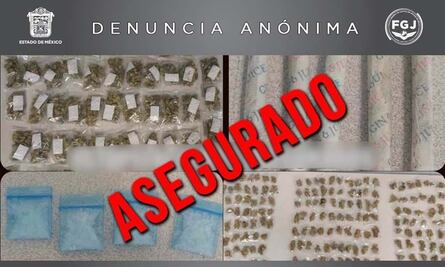 Hallan 433 envoltorios de marihuana y metanfetaminas tras cateo en domicilio de Neza