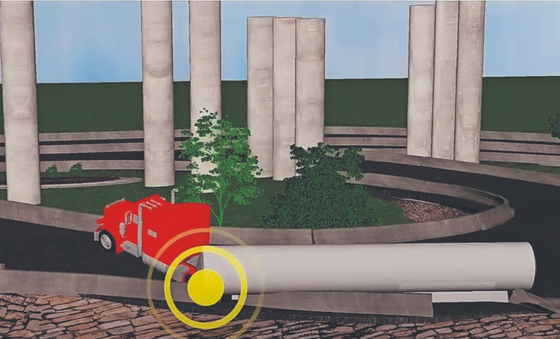 Al perder el control de la pipa, esta golpeó el muro de contención en su costado izquierdo, modificando la trayectoria, lo que generó daños estructurales al lugar y al tractocamión, explicó el perito Víctor Garduño. Foto Especial