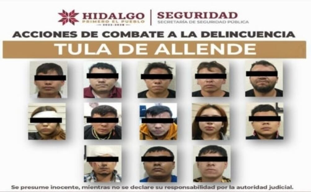 Detienen a 13 por ataque a un auto en Tula, Hidalgo; tenía más de 50 disparos