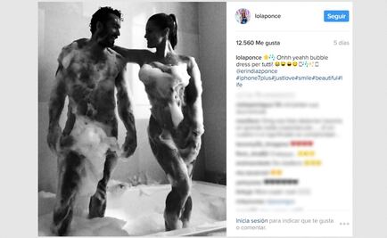 Aarón Díaz y Lola Ponce posan desnudos en baño de espuma