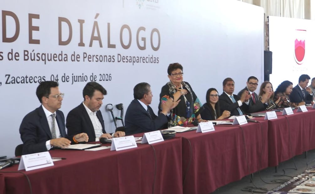 Ernestina Godoy Ramos, titular de la FGR, participa en Zacatecas en las Mesas de Diálogo con Familias y Colectivos de Búsqueda (05/06/2026). Foto: Especial