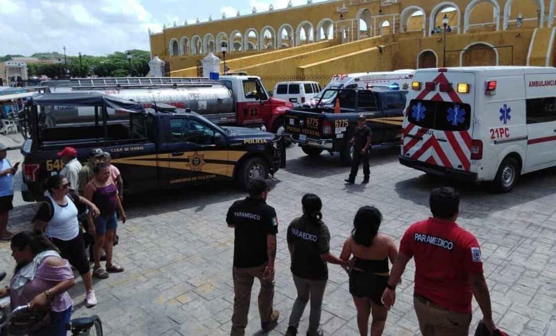 Cayó parte del techo del mercado de Izamal, Yucatán. Foto: Especial