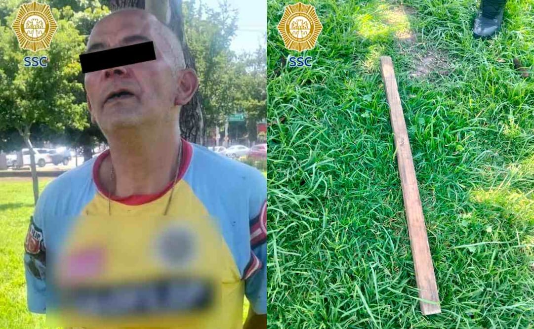Detienen a hombre acusado de matar a golpes a una cachorrita de dos meses y le aseguran un palo de madera. Fotos: Especiales
