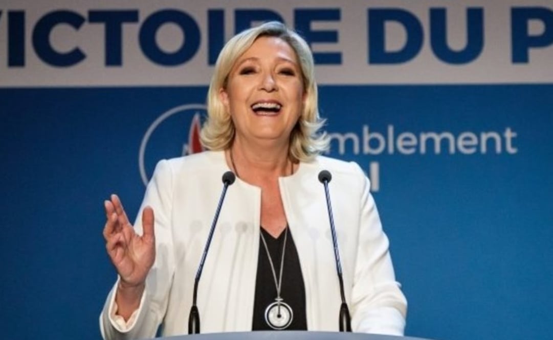 El partido Reagrupación Nacional, de Marine Le Pen, quedó por delante del partido del presidente de Francia, Emmanuel Macron (Foto: EPA)