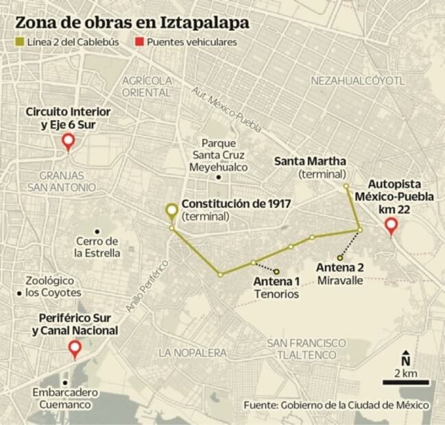 Cablebús y puentes, ejes de movilidad en el oriente