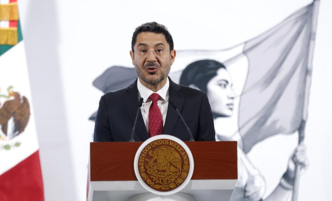 Martí Batres Guadarrama en la mañanera de Sheinbaum d el 29 de abril de 2025. Foto: Diego Simón Sánchez/EL UNIVERSAL