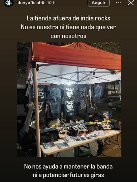 La banda argentina se quejó de la mercancía no oficial. Foto: Instagram.