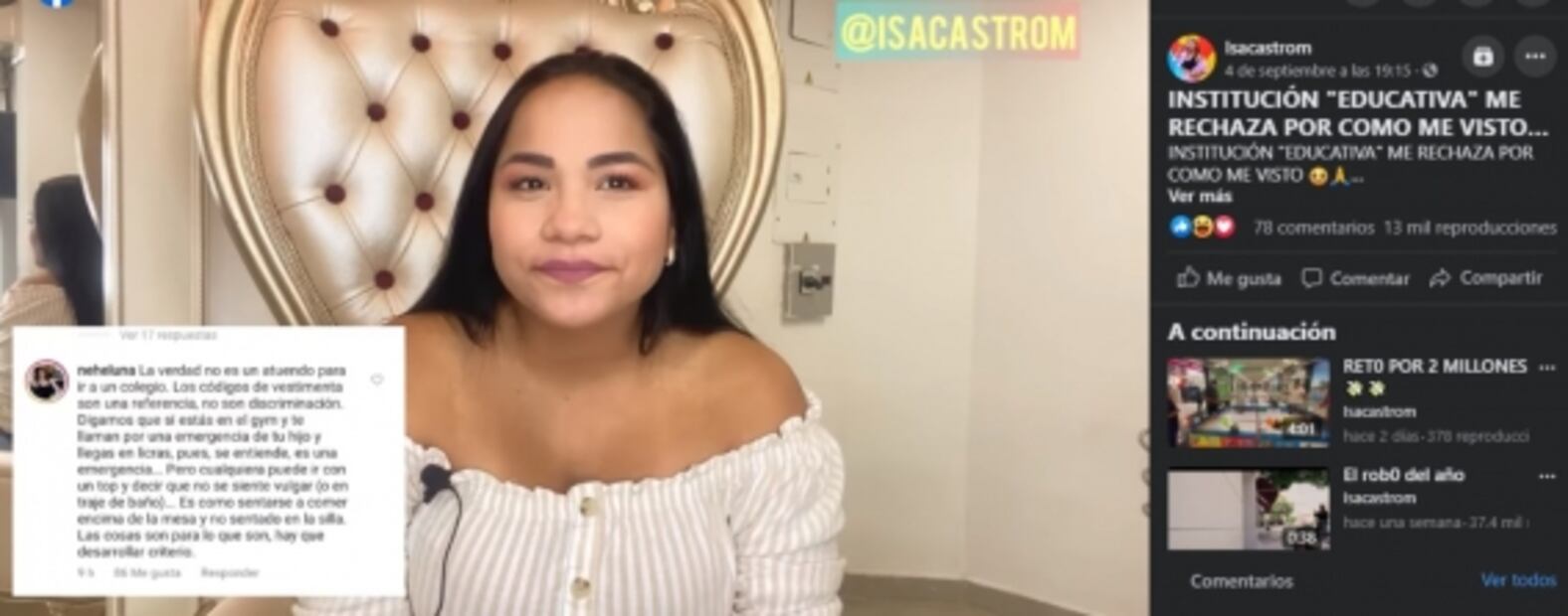 Así respondió a las críticas Isabel Castro, madre discriminada por su forma de vestir 