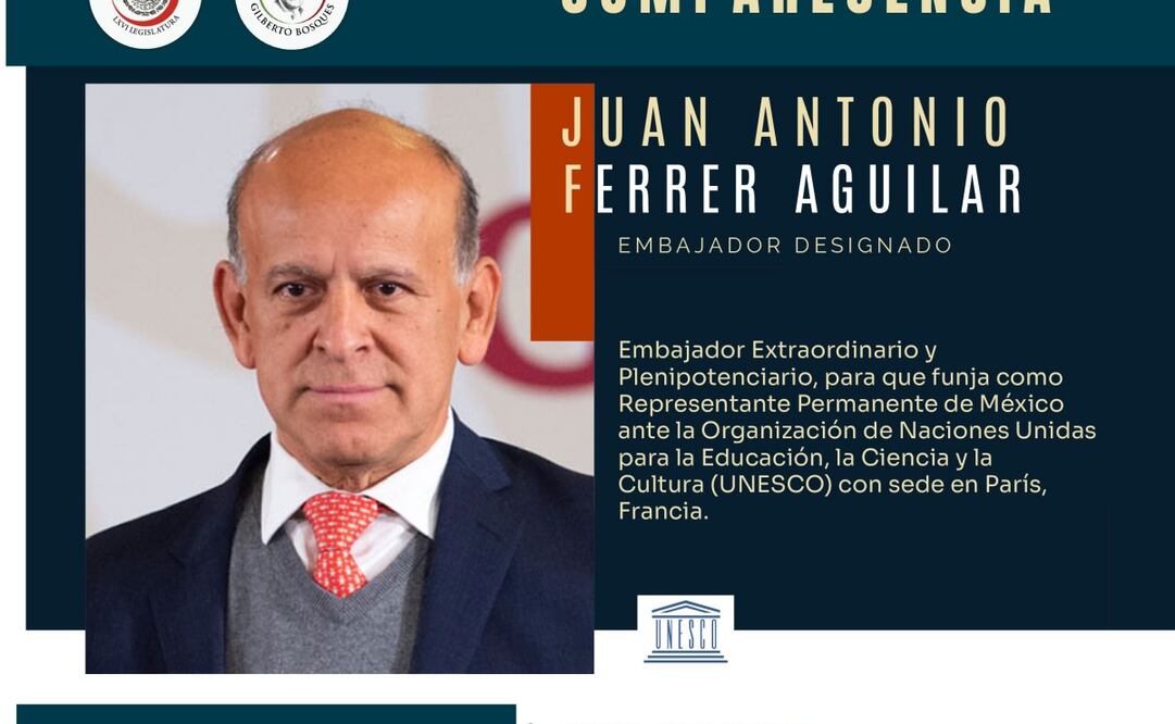 Juan Antonio Ferrer Aguilar, Embajador Extraordinario y Representante Permanente de México ante la Unesco. Foto: ESPECIAL