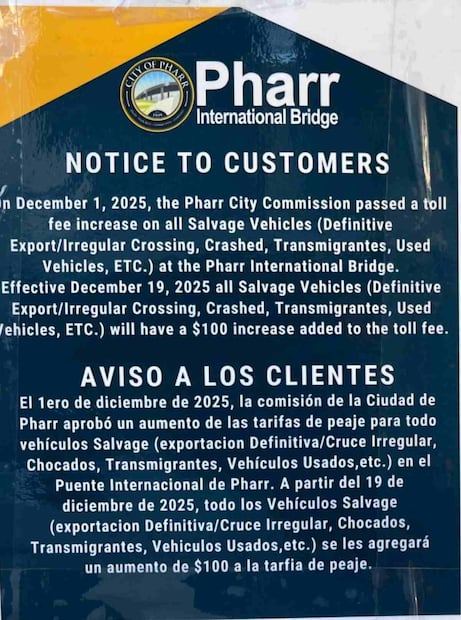 Anuncio sobre aumento de peaje (18/12/2025). Foto: Especial