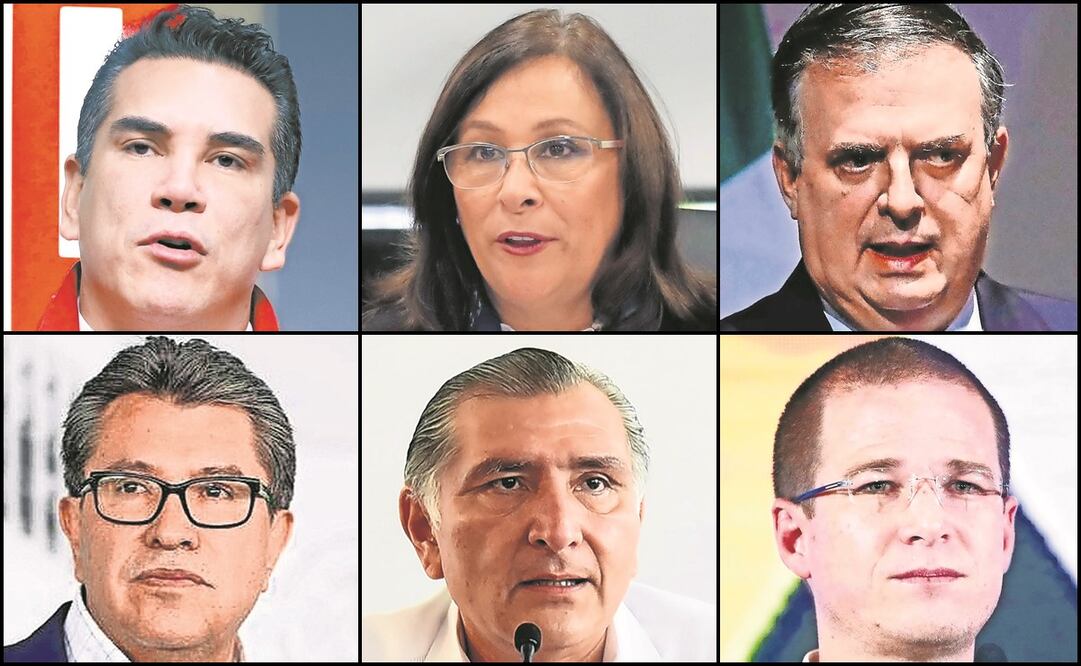 De izquierda a derecha: Alejandro Moreno, Nahle García, Marcelo Ebrard, Ricardo Monreal, Adán Augusto y Ricardo Anaya. Foto: Archivo/EL UNIVERSAL.