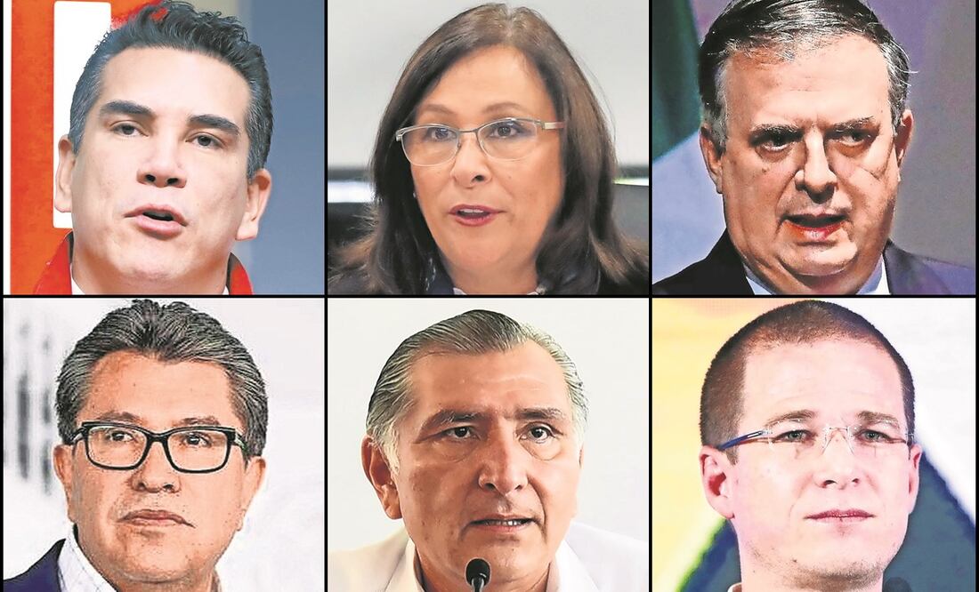 De izquierda a derecha: Alejandro Moreno, Nahle García, Marcelo Ebrard, Ricardo Monreal, Adán Augusto y Ricardo Anaya. Foto: Archivo/EL UNIVERSAL.