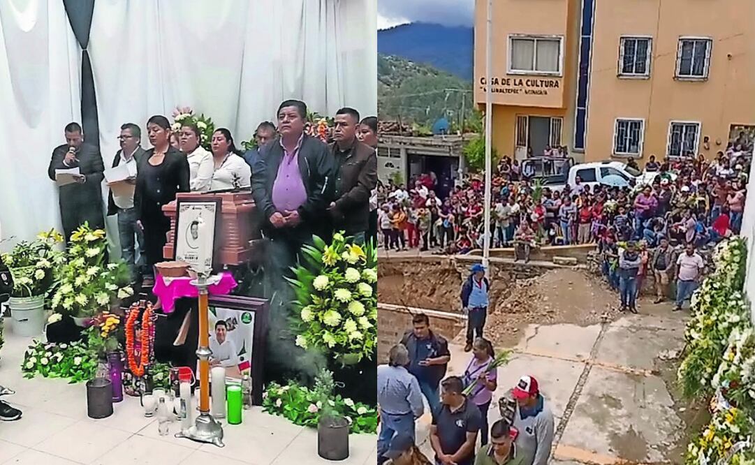 Alrededor de las 3 de la tarde fue sepultado el alcalde en el panteón de la cabecera en Malinaltepec. Horas antes
ediles, funcionarios, amigos y familiares le rindieron un homenaje. Foto: Especial
