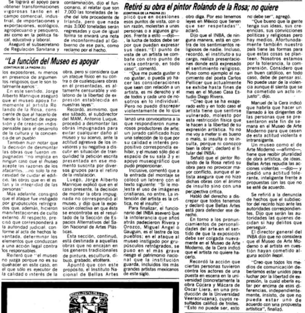 Cuando la Virgen de Guadalupe de Rolando de la Rosa fue censurada en el MAM