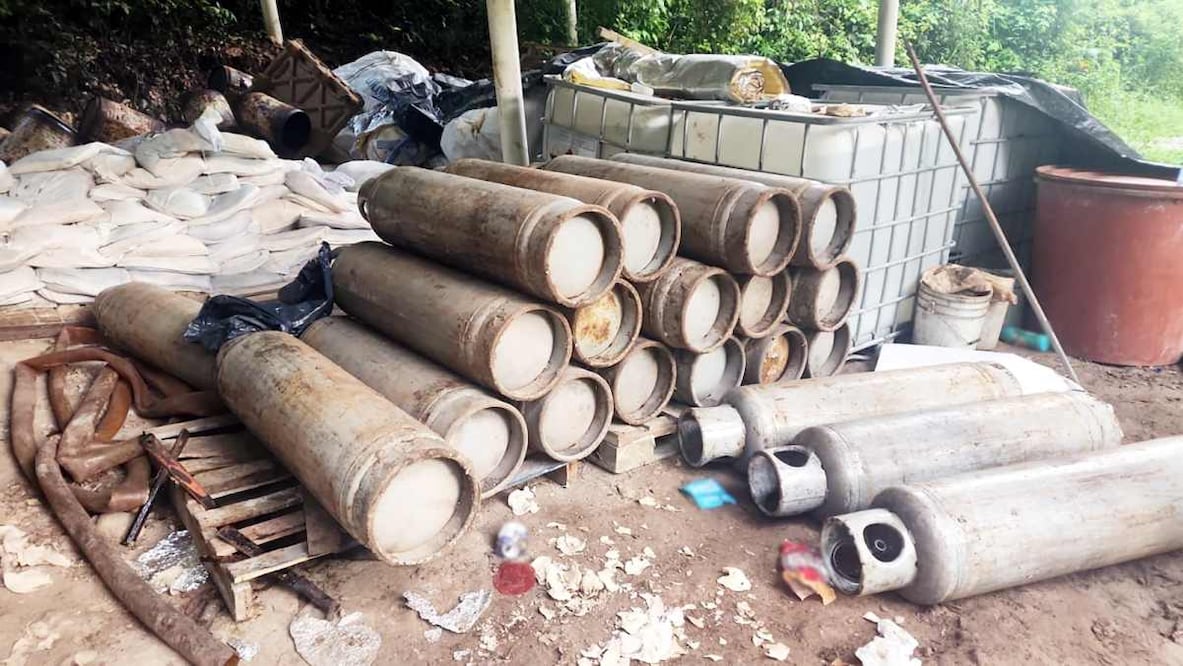 FGR aseguró aproximadamente 900 kilogramos de metanfetamina en Chiapas. Foto: Especial.