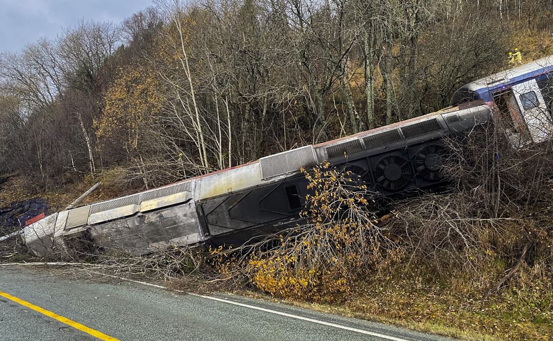 Descarrila tren de pasajeros en Noruega. Foto: EFE