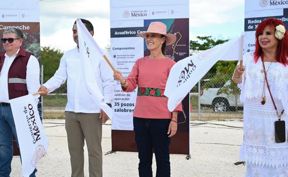 La presidenta Claudia Sheinbaum Pardo durante su visita a Campeche (14/11/2025). Foto: Presidencia