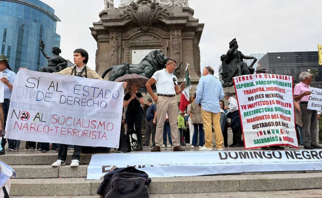 Protestantes bautizaron este día como “domingo negro” y esperan avanzar en Paseo de la Reforma hacia el Zócalo. Foto: Especial